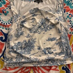 Cider Blue and White Crop Top